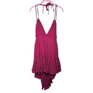 Free People 100 Degree Dress Red Berry Size Large
